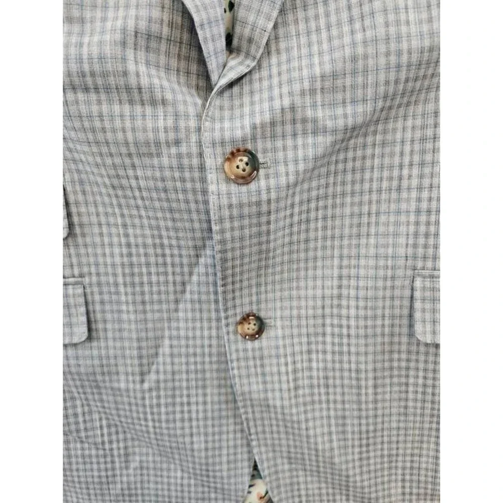 Tayion Collection Regular-Fit Suit Jacket Men's 42L Grey/Green Button Closure
